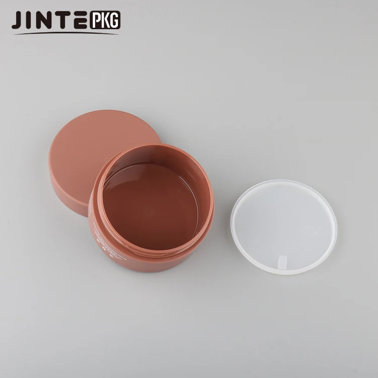 Custom Cosmetic Packaging  4oz 5oz 6oz 8oz Matte Brown Yellow PETG Cream Plastic jar with lids for Body Butter Silme Container