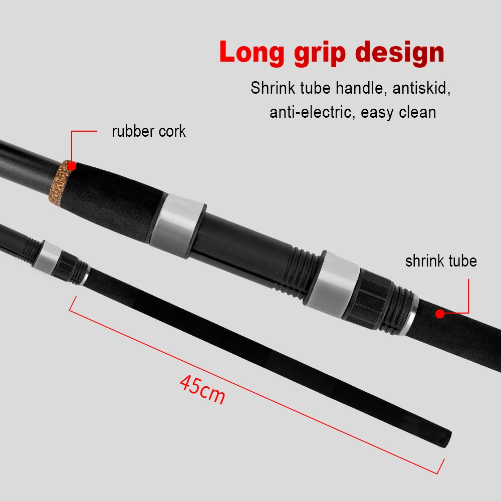 Popularly Priced 3+3 Section Carbon Fishing Rod Well-Received Hardness for River Fishing