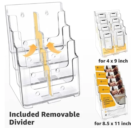 Acrylic Brochure Holder Display Stand Acrylic Sign Display Stand Acrylic Point of Purchase Display Stand for Office