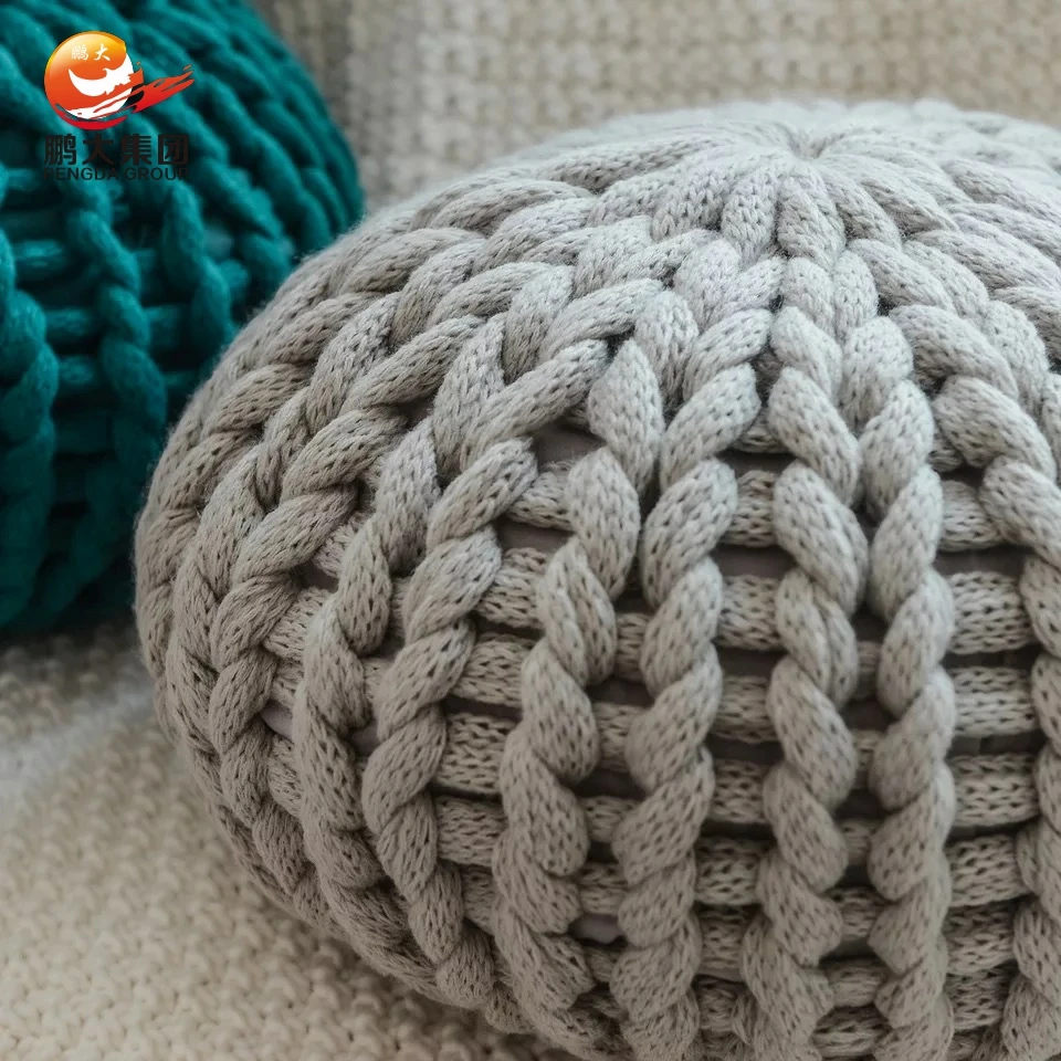 wholesale chunky hand knitting 40cm acrylic decorative throw pillows for home office