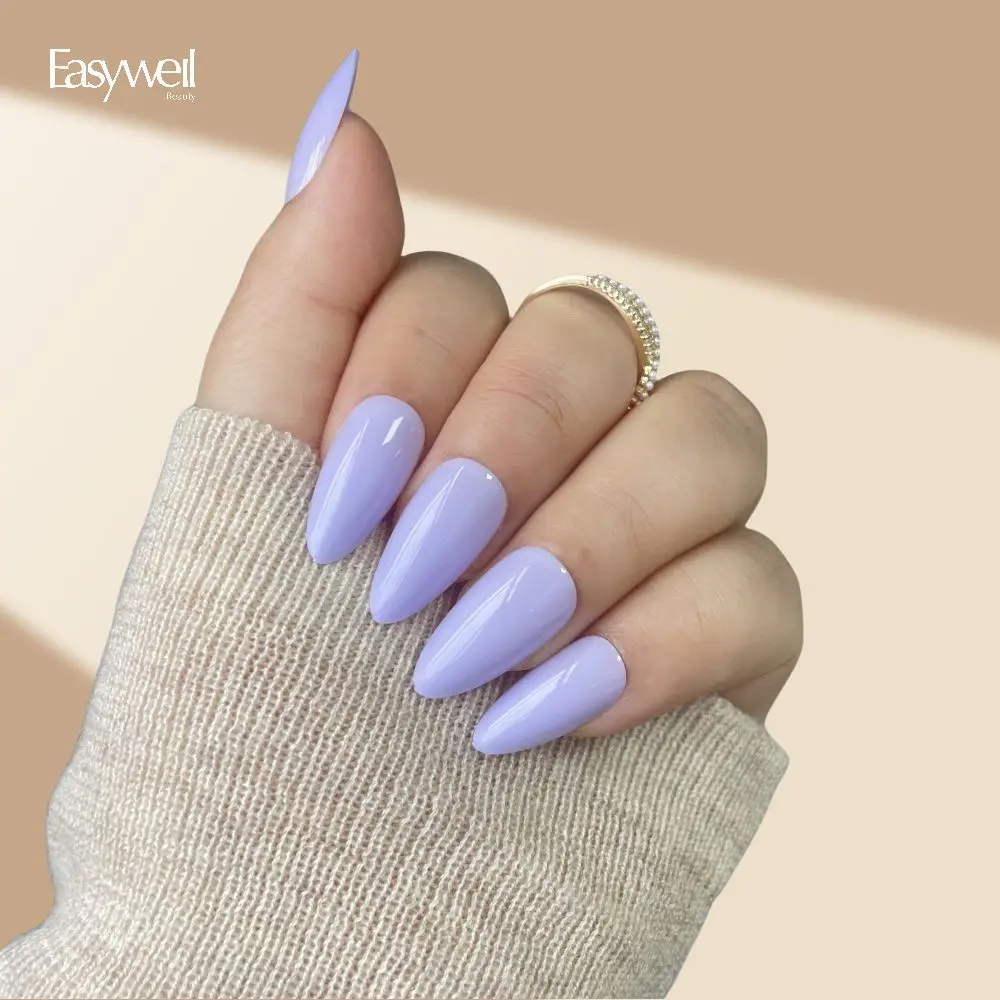 Easywell beauty solid small press on nails art pink Ballerina Nails luxury press on nails red