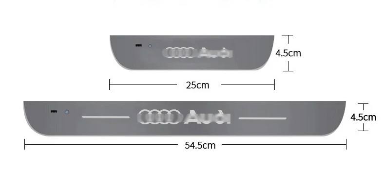 LED Illuminated Car Door Sill Scuff Plate with Customizable RGB Colors and Rechargeable Battery LED Lighted Logo Welcome Pedal