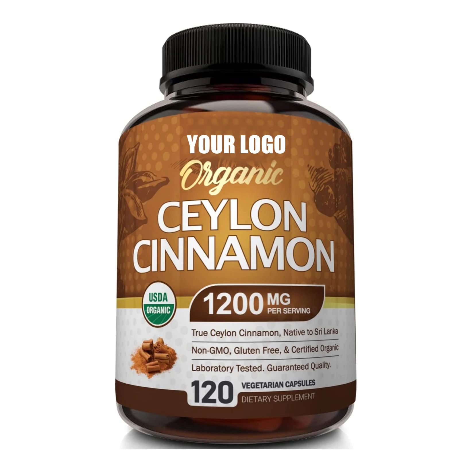 Organic Ceylon Cinnamon Supplement Capsules Organic Cinnamon Powder, Antioxidant Cinnamon Pills Supports Glucose Metabolism