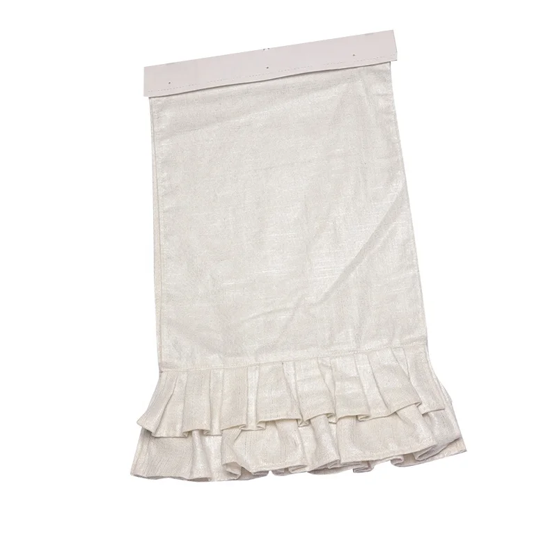 New Arrivals Dining Table Runners White Plain Ruffled Edge Table Runner