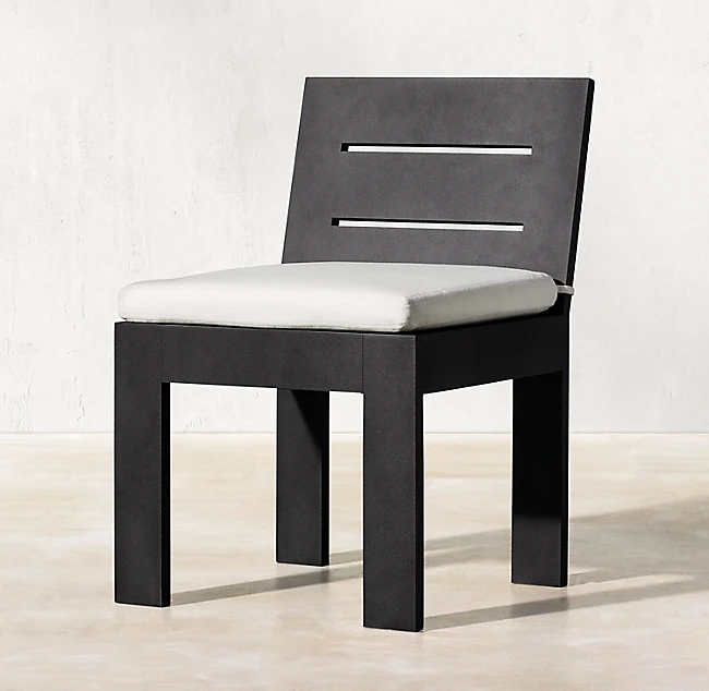 Hot sale marbella aluminum outdoor table and chairs hotel luxury black metal outdoor furniture aluminum outdoor dining set