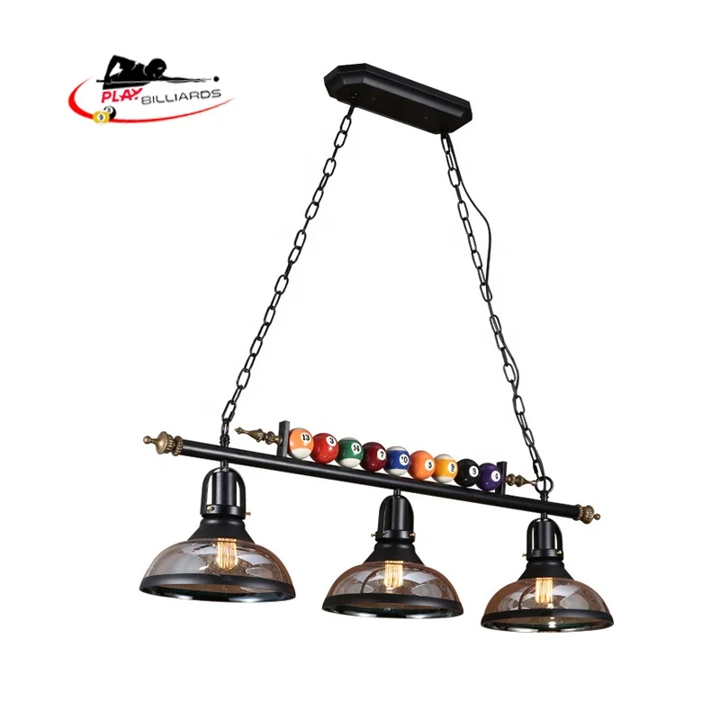 Antique metal ceiling island retro snooker table chandelier Rustic industrial Billiard pendant lamp LED pool table light