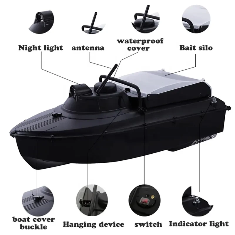 Free Shipping JABO2BG 7.4V10A Two Battery GPS Autopilot Fishfinder Sonar Fish Finder RC Bait Boat Fishing Baitboat Jabo 2 2BG