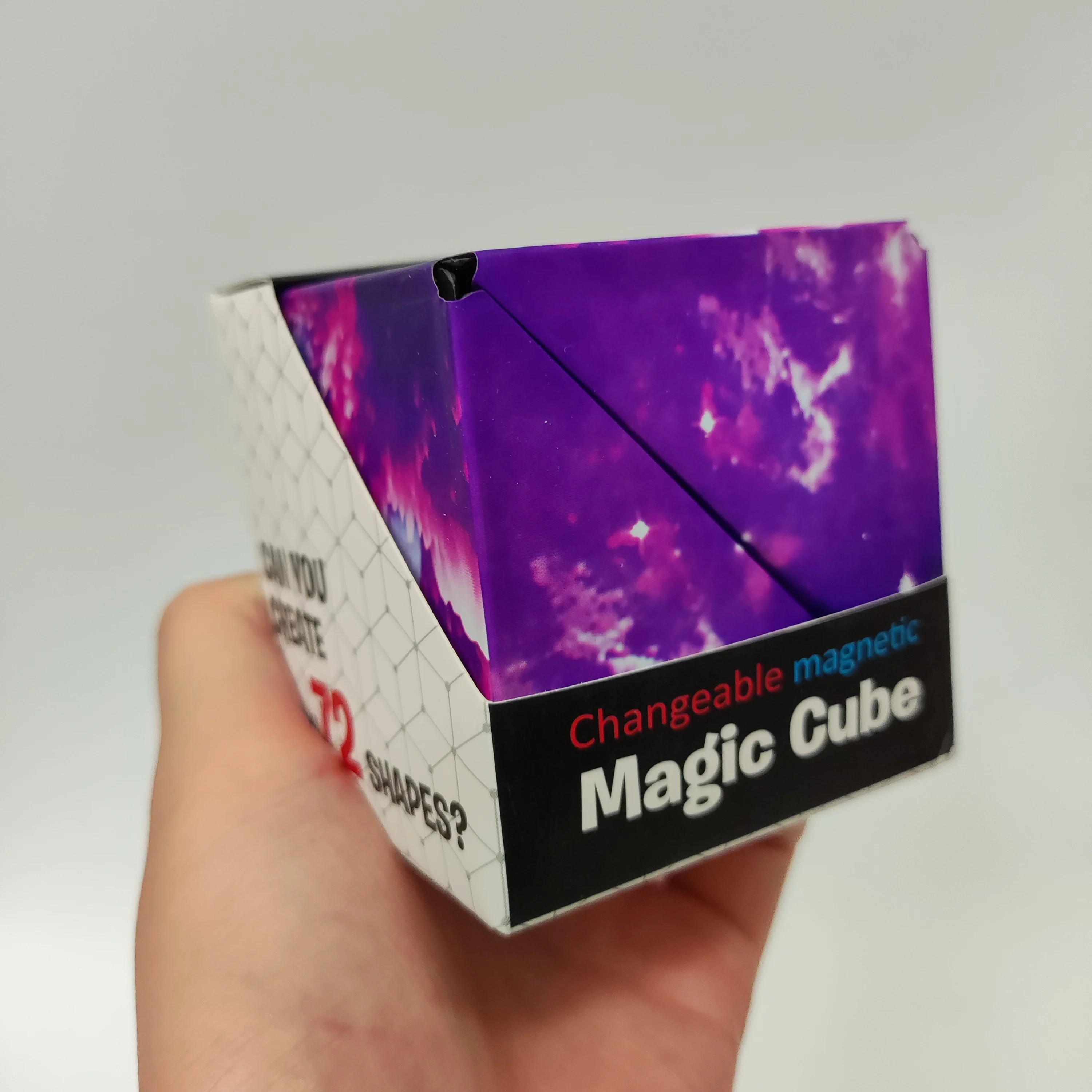 Children Kids Gift Educational Space Geometry 3D Purple Sky Magnetic Transforming Alien Cube Magic Cube Educational Toy
