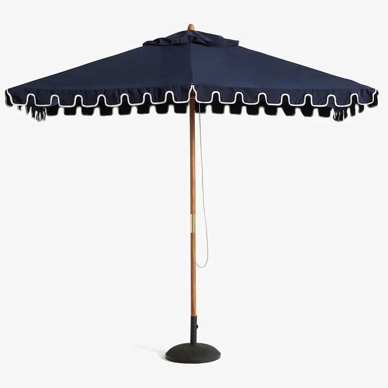 Premium 3.5 Meter Rectangular Sunbrella fabric outdoor patio umbrella Teak frame outdoor umbrella patio