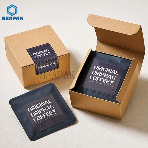 Customized Disposable Single Serve Empty Tea Packaging Sachet Paper Box Portable Hanging Ear Coffee Drip Filter Bag
