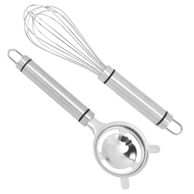 Kitchen Gadget Manual Machine Stainless Steel Cocktails Flour Mixer Beating Whisk Divider Separator Baking Egg Tools Set
