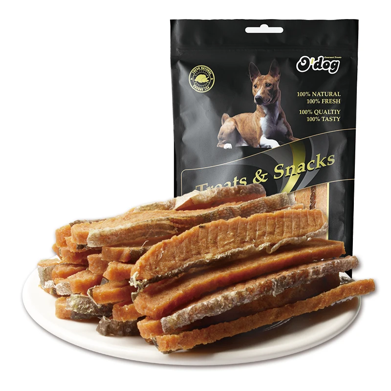OEM корм для животных оптом вкусные природа лосося fishskin омега-3 собаки любимчика закуски