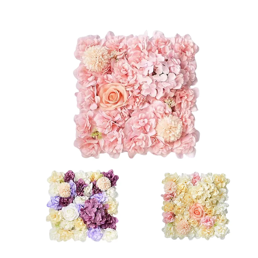 Artificial Wall Flower Backdrop 3D Silk Rose Floral Panel for Photo Background Home Party Wedding Backdrop Decoration