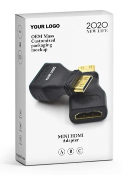  Высококачественный позолоченный адаптер OEM 1080P 3D Mini HDMI-HDMI штекер-гнездо преобразователь для камеры ноутбука домашнего