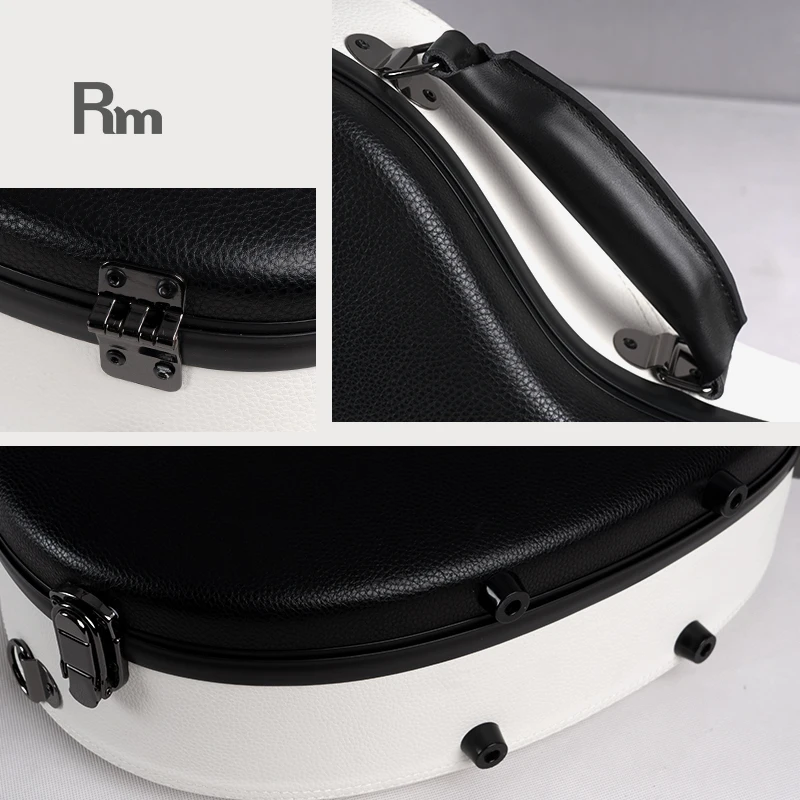 Black White Fiber Glass Guitar Case Waterproof Leather Cover Custom Guitar Hard Case Durable Hard Case For Acoustic Guitar