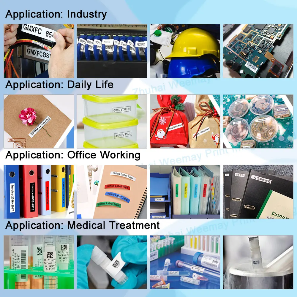 Weemay 9mm Label Tape Tze221 Tze-221 Compatible for Brother P-Touch Label Printer