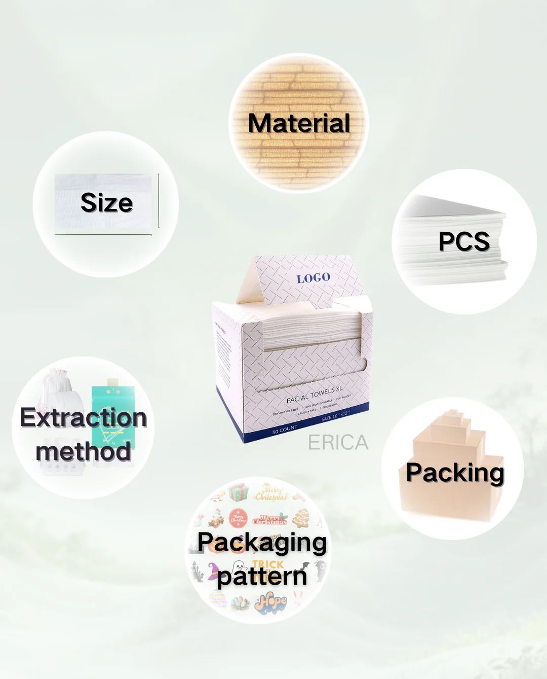 Soft Comfortable Eco-friendly Biodegradable Cotton Hand and Facial Wash, Dry Face Wipes Cleaning Towels Disposable Facial Towels