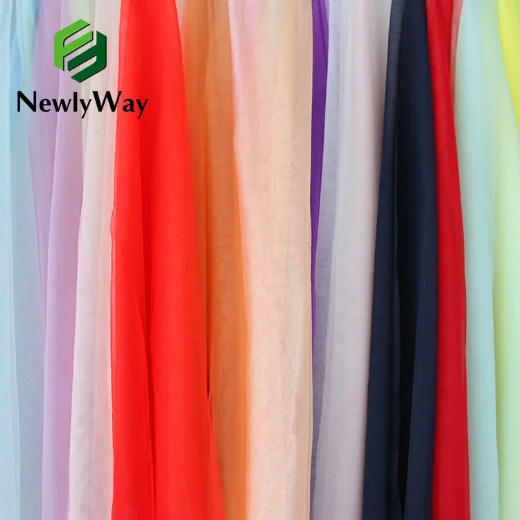  Фабрика NewlyWay оптовая продажа 100% нейлоновый Американский Тюль блестящая тонкая сетчатая Тюлевая ткань со стразами для свадебных