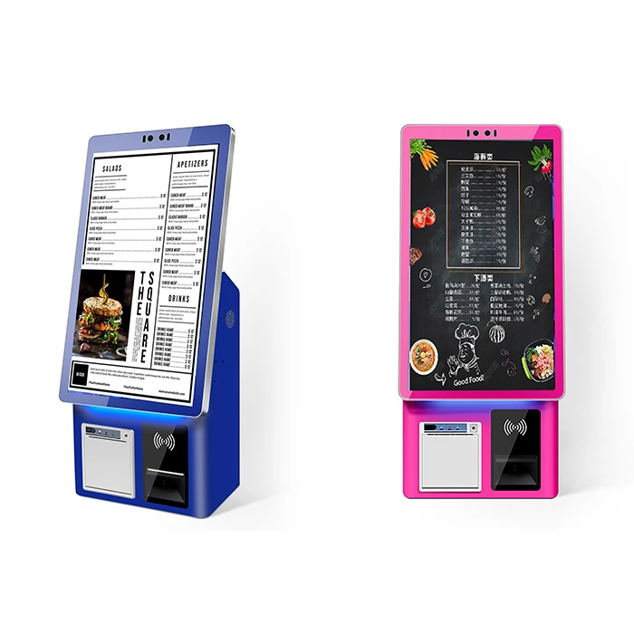 Crtly 21.5inch self service touch screen tabletop windows 11 kiosk machine supermarket shop ordering checkout self payment kiosk