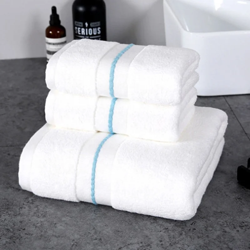luxury 5 stars hotel custom jacquard satin 100% cotton terry  bath towel set
