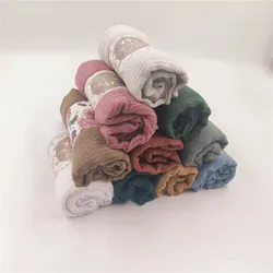 wholesale factory price cotton crinkle scarf hijabs shawl crinkle bubble crinkle hijab cotton ready colors provide