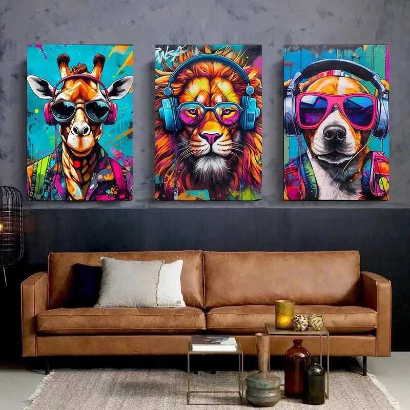 Nordic Living Room Animal Crystal Porcelain HD print Painting Pictures Creative Poster Hanging Wall Art