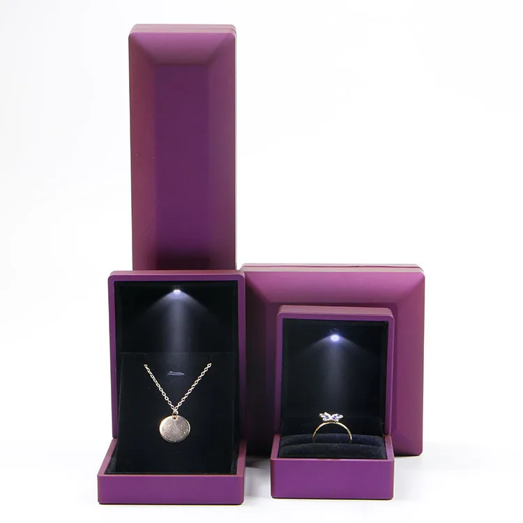 2021 new design led light jewelry packaging box Necklace With Blue Light Ring Bracelet Packaging Box Jewelry