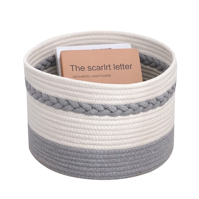 Складная веревка из натурального хлопка ручной работы, корзина для хранения и детского белья с одеялом и ручкой, корзина для белья