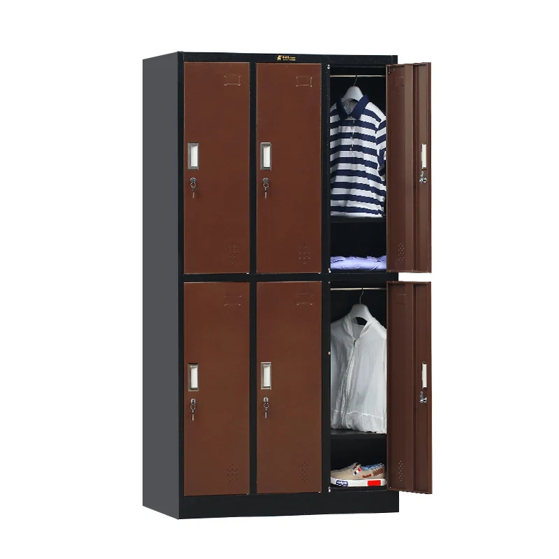 baby metal locker China bedroom 6 door hanging clothes iron cupboard modern in hotselling with key lock steel almirah