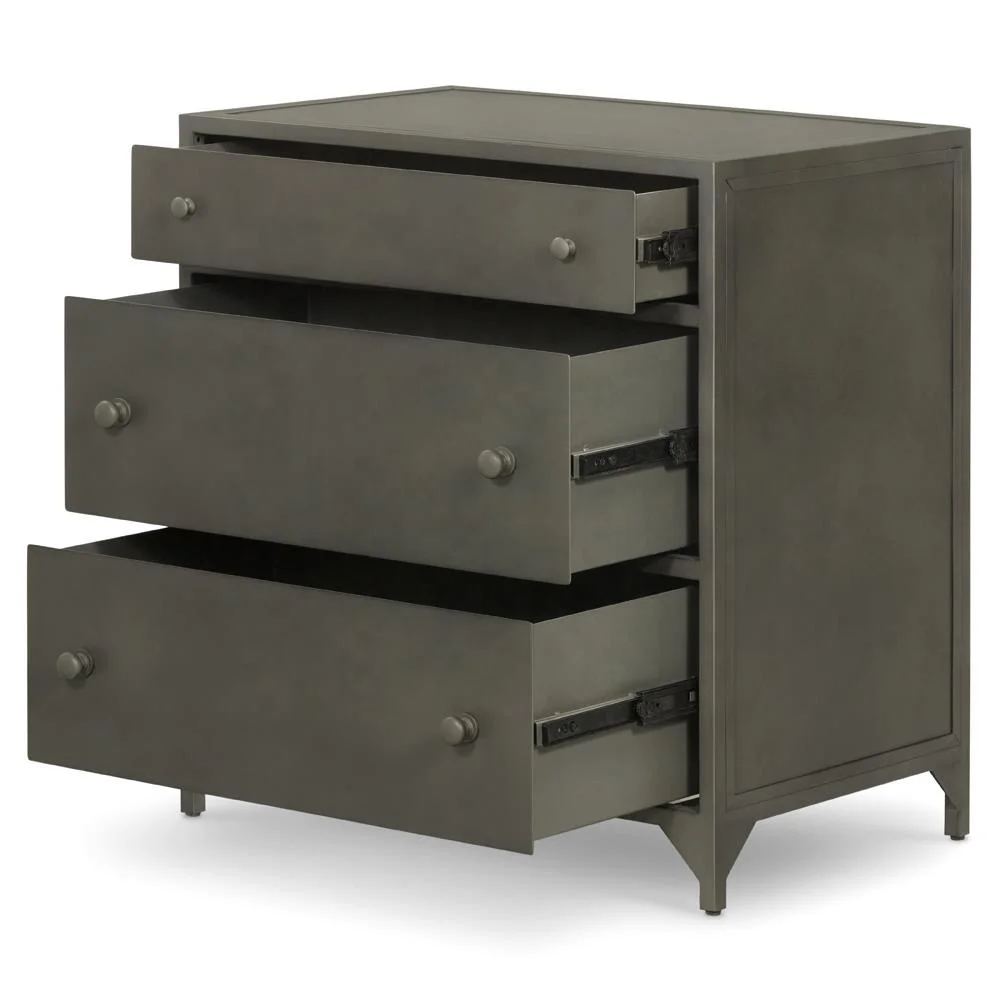 
Vintage Antique Iron Metal Nightstand Industrial Loft Style Iron Nightstand Rustic Nightstand Drawer Storage Unit Bedside Table 