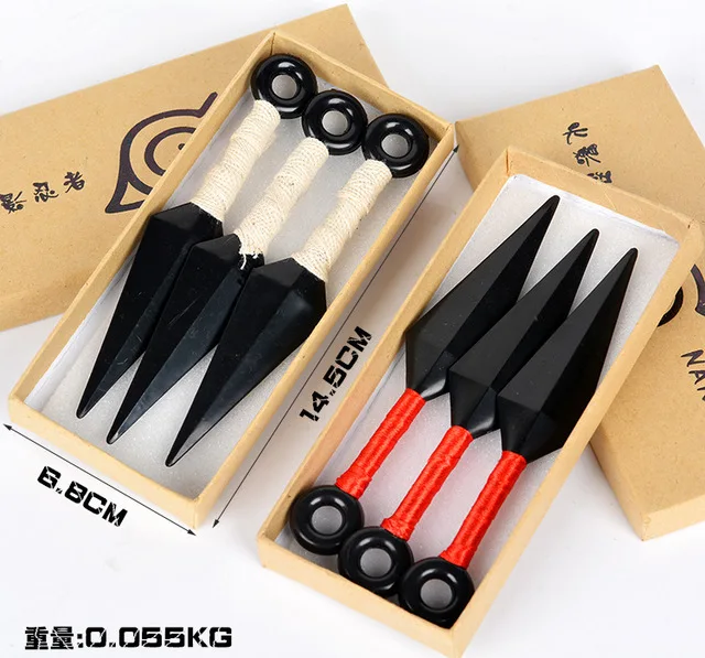 
UFOGIFT New NARUTO Konoha Ninja Kakashi Akatsuki Uchiha Itachi Shuriken Weapon Plastic 13cm Throwing Darts Cosplay Props Kunai 