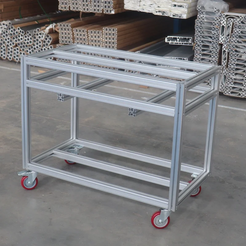 Aluminum profile made material delivery lightweight portable tool handcart for industrial