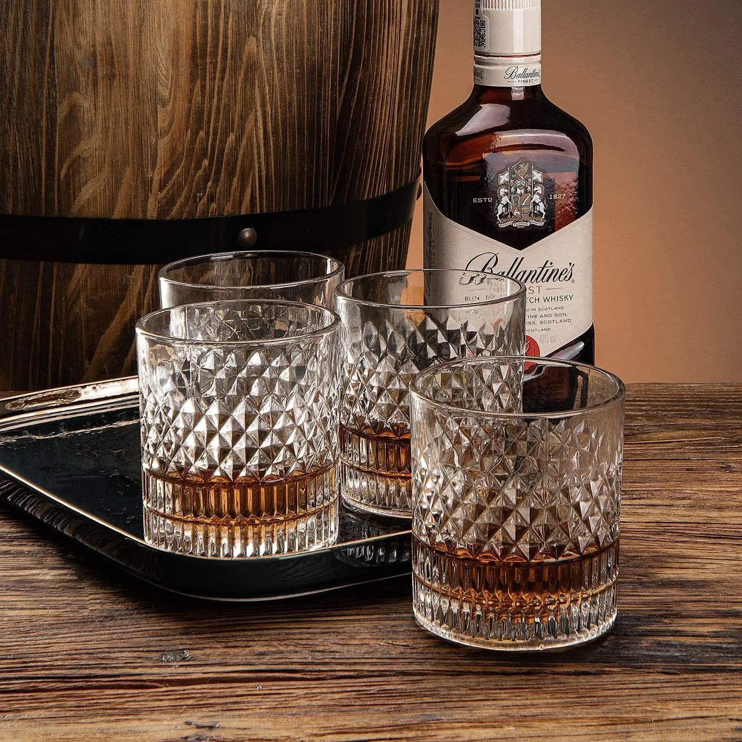 Custom Old Fashioned Crystal Whiskey Glasses Set Of 4 And Whiskey Ice Cube Gift Box For Weddings Birthdays Vodka Whisky Liquor