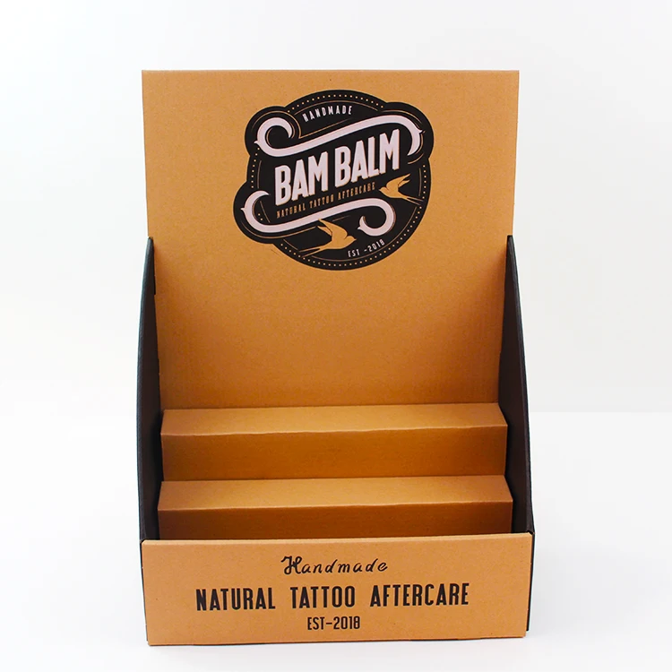 Custom small and middle packaging CDU Kraft Paper Floor Counter Display Stand box