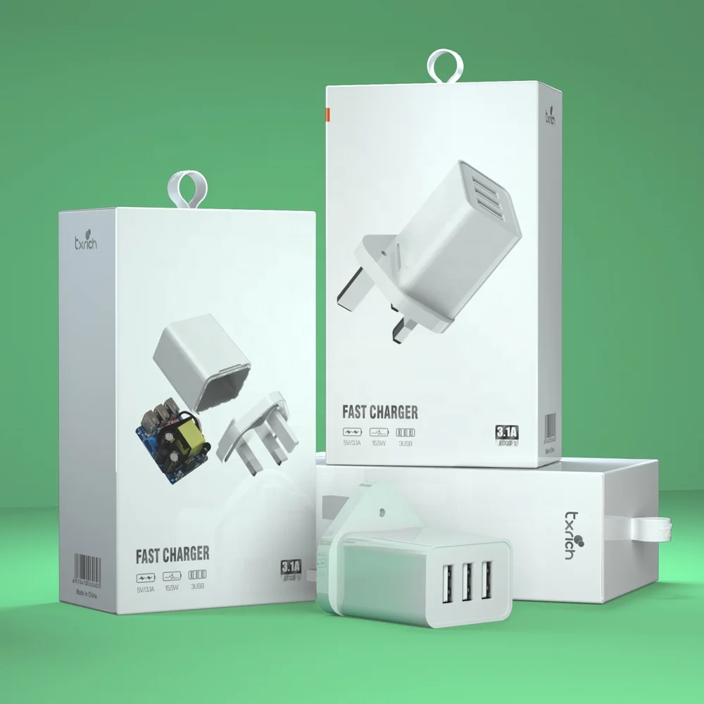 Оптовая продажа сетевое зарядное устройство USB 5 В 3 А сертификация CE портативное многопортовое с 3USB-портами для мобильного