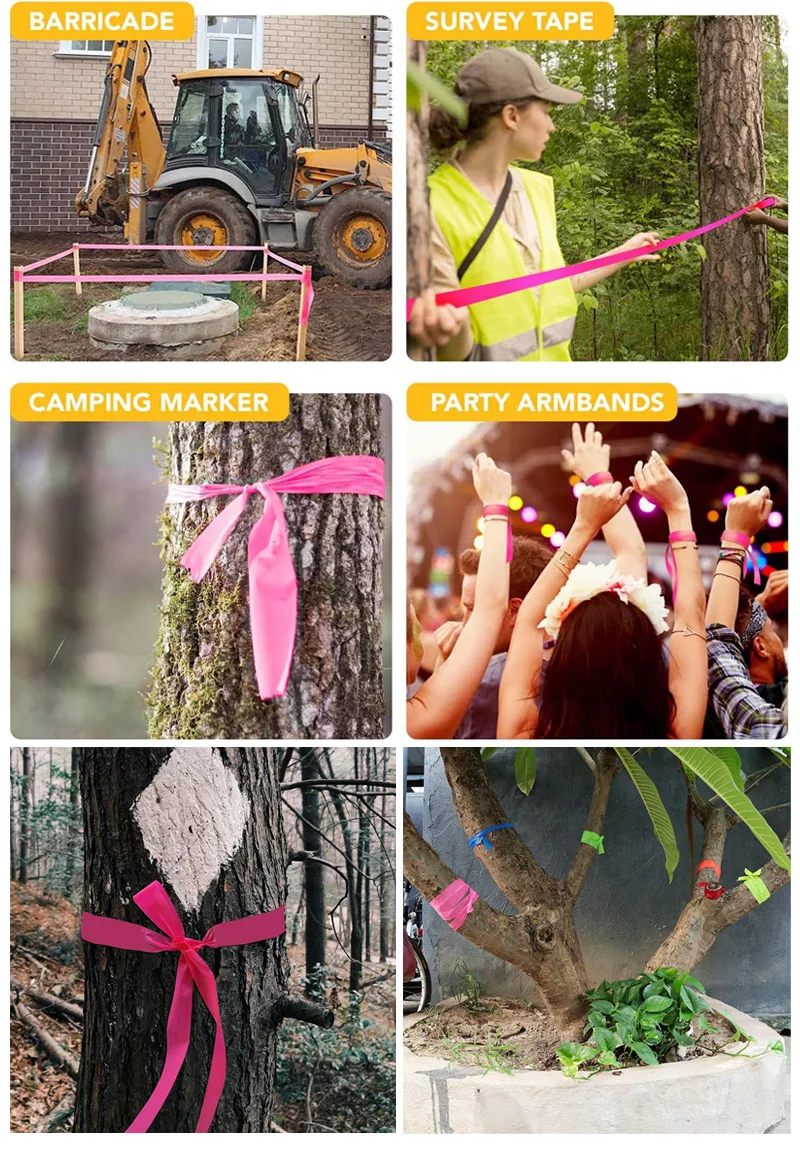 Неклейкая лента для маркировки пластиковой ленты рулон границ и опасных зон