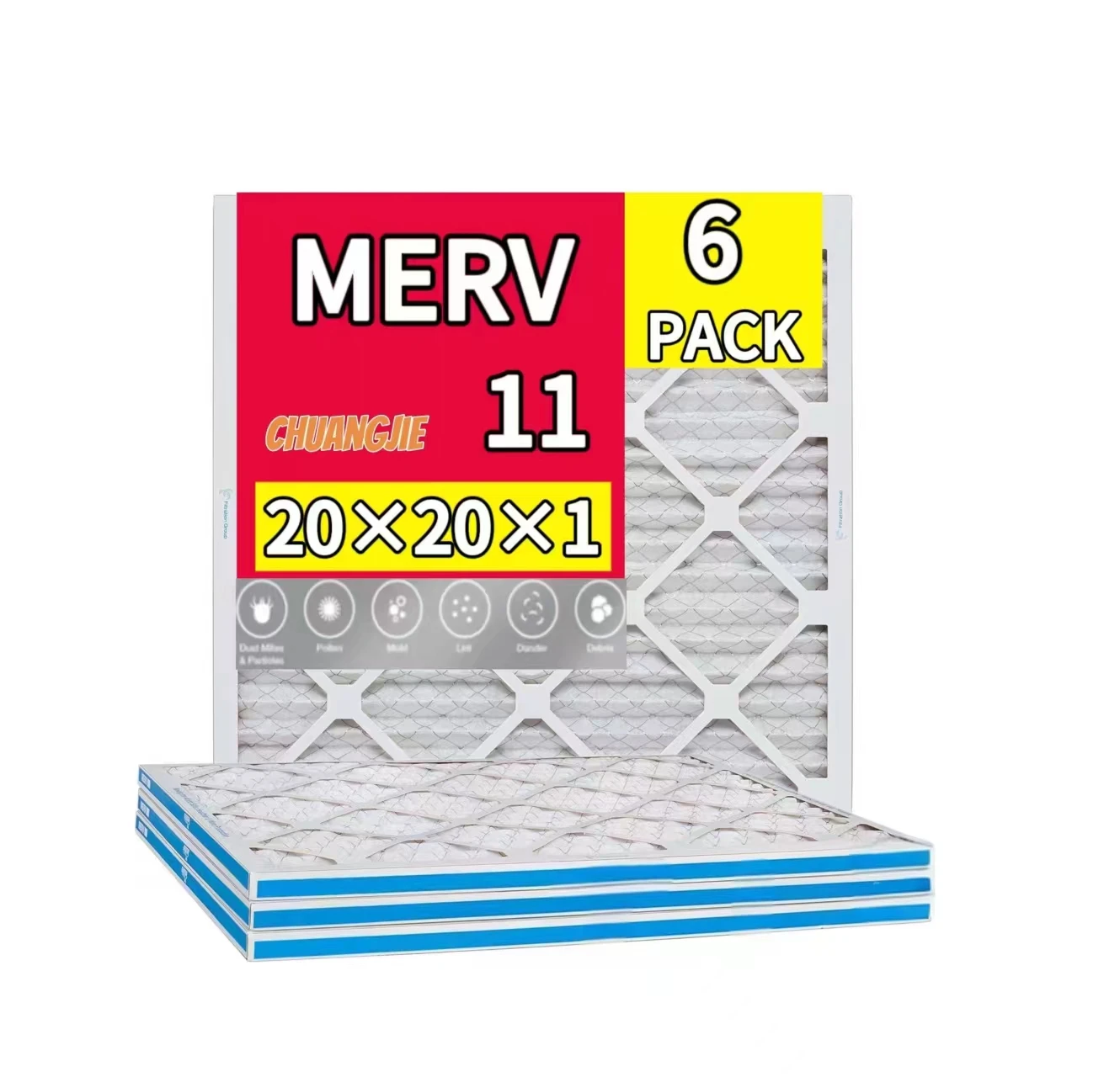 Индустриальный фильтр MERV11 20x20x1 электростатический плиссированный кондиционер вредные вещества такие как пыльца дым и бактерии