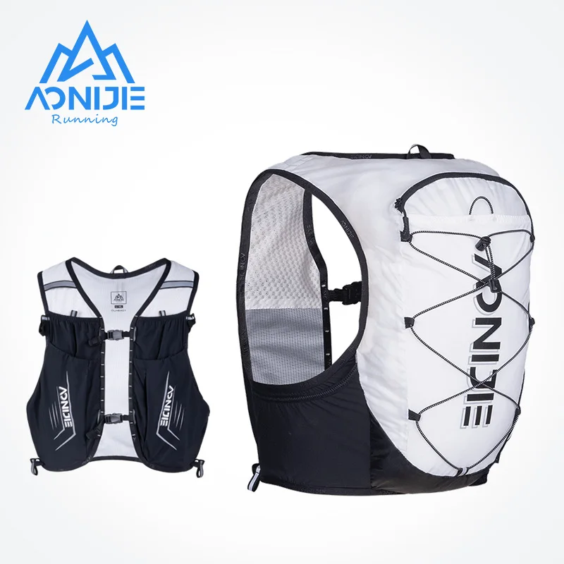 OEM/ODM AONIJIE C9108S Outdoor Trail Running Backpack Black White Lightweight Rucksack Hiking Marathon Cycling Hydration Vest