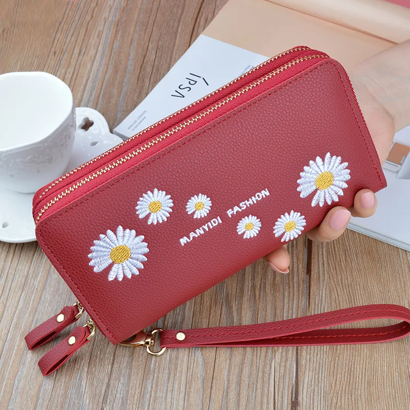 2021 new design women pu leather wallet wholesale fashion zipper purse mobile phone bags & cases