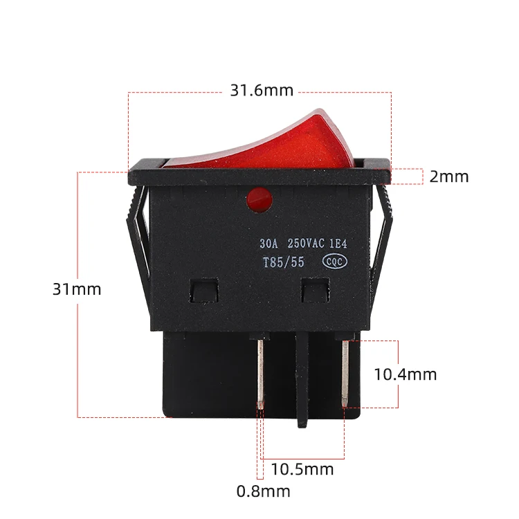 PINYI Factory JX01-A 30A 250V Large Current LED illuminated Heavy Duty Electric Waterproof Car Rocker Switches