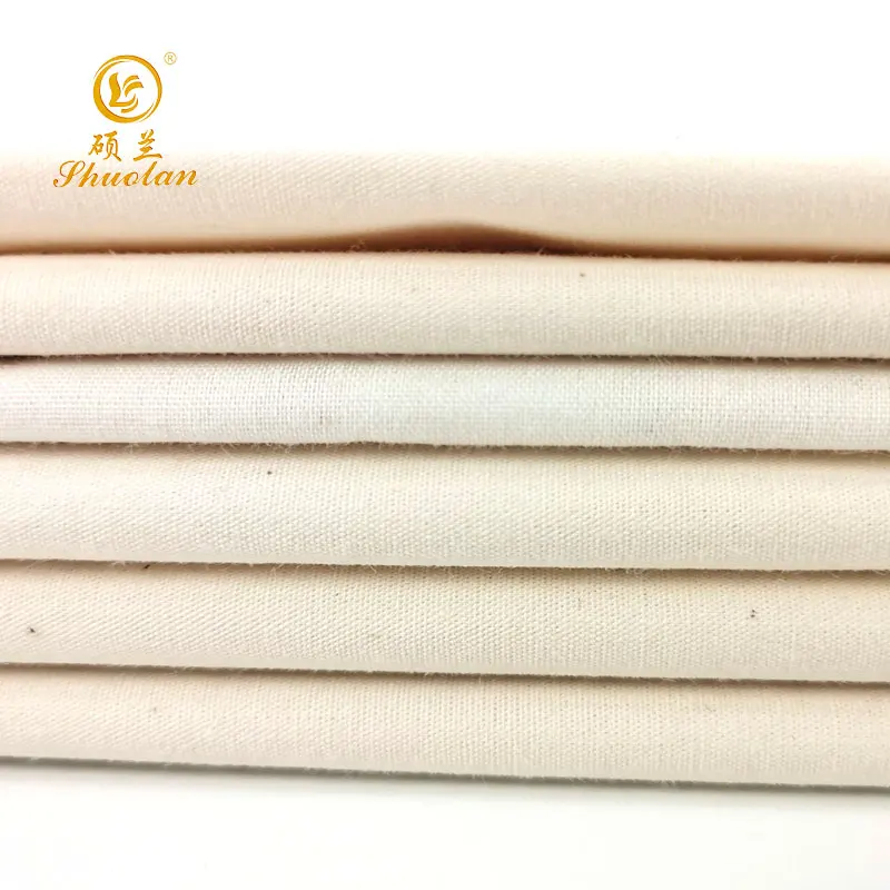 For Shirt Greige Fabric Organic Woven Hebei Plain * Canvas Lightweight 100% Cotton 3000 100%cotton 40*40 110*70 63' 110gsm