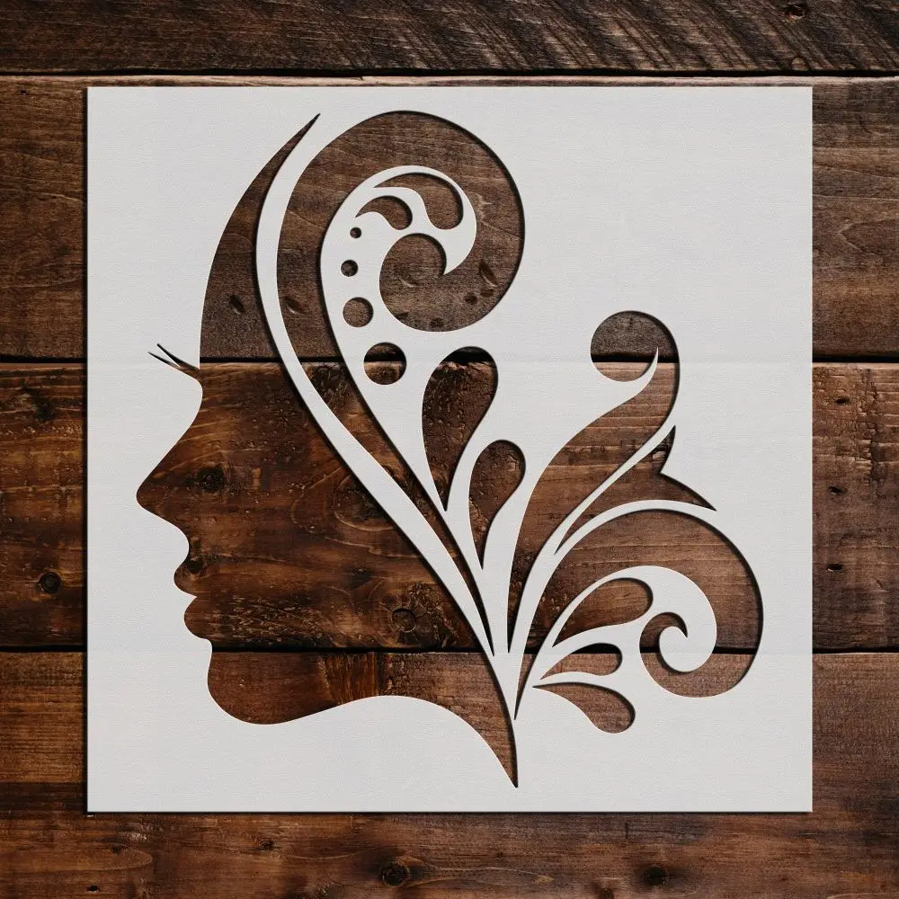 Factory Wholesale Cheap Reusable Mylar Plastic Drawing Stencils Woman Face Stencil for Wall Painting