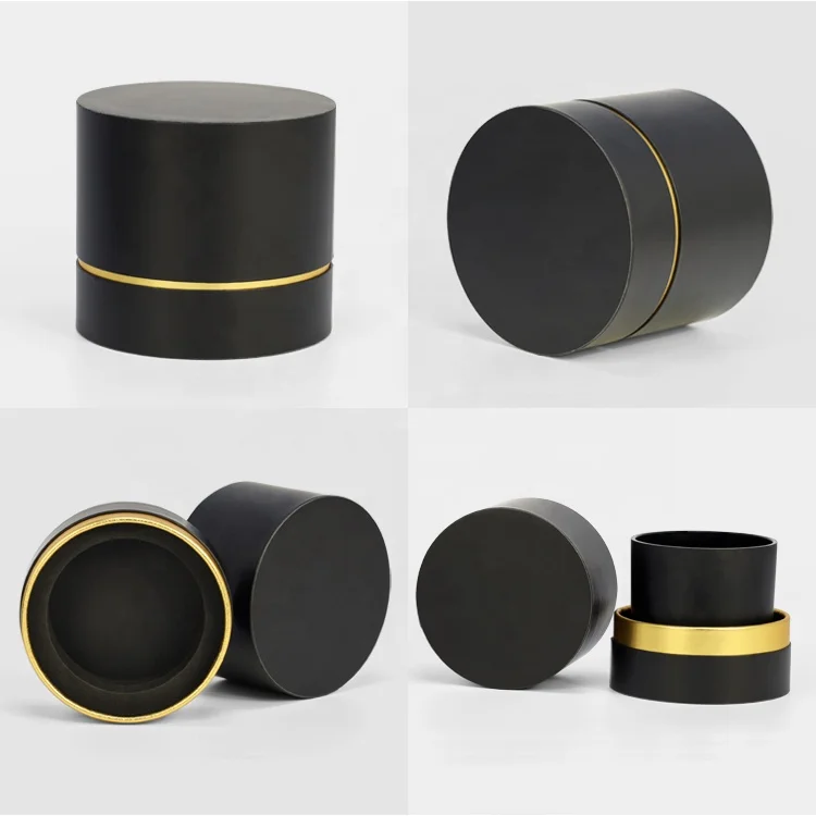 Cylinder perfume water glass reed diffuser fragrance bottle gift black paper candle tube necklace sandwich lash packaging box