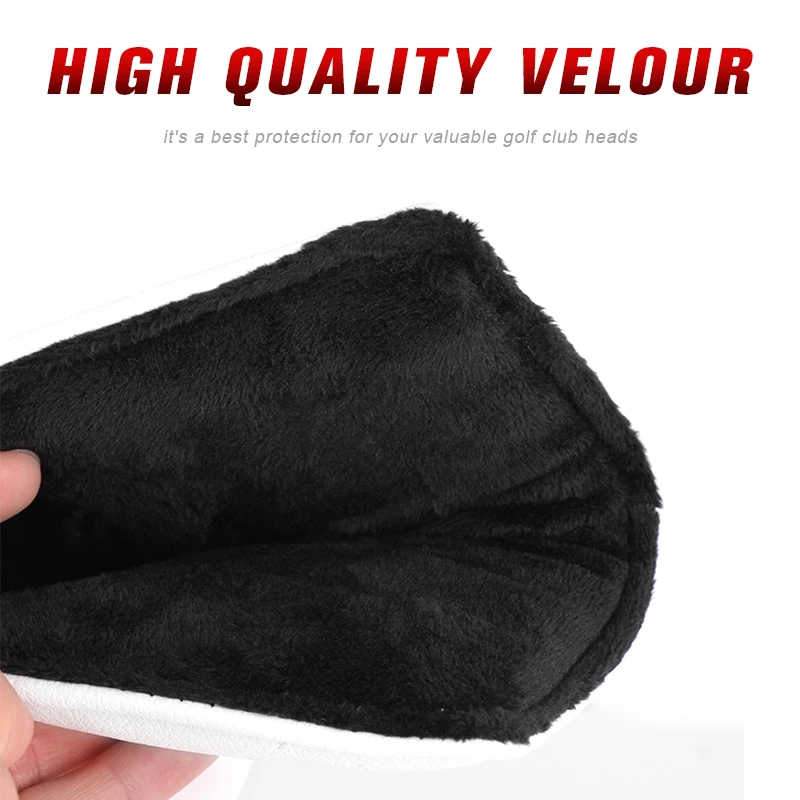 Cute Cartoon Embroidery/Printing Golf Club Covers Durable Leather Golf Putter Covers Custom Golf Headcovers