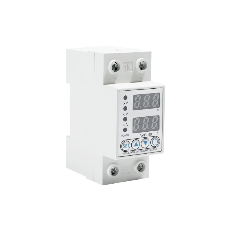 40A 230V Din rail adjustable over under voltage protective protector relay protection digital electric voltage protector
