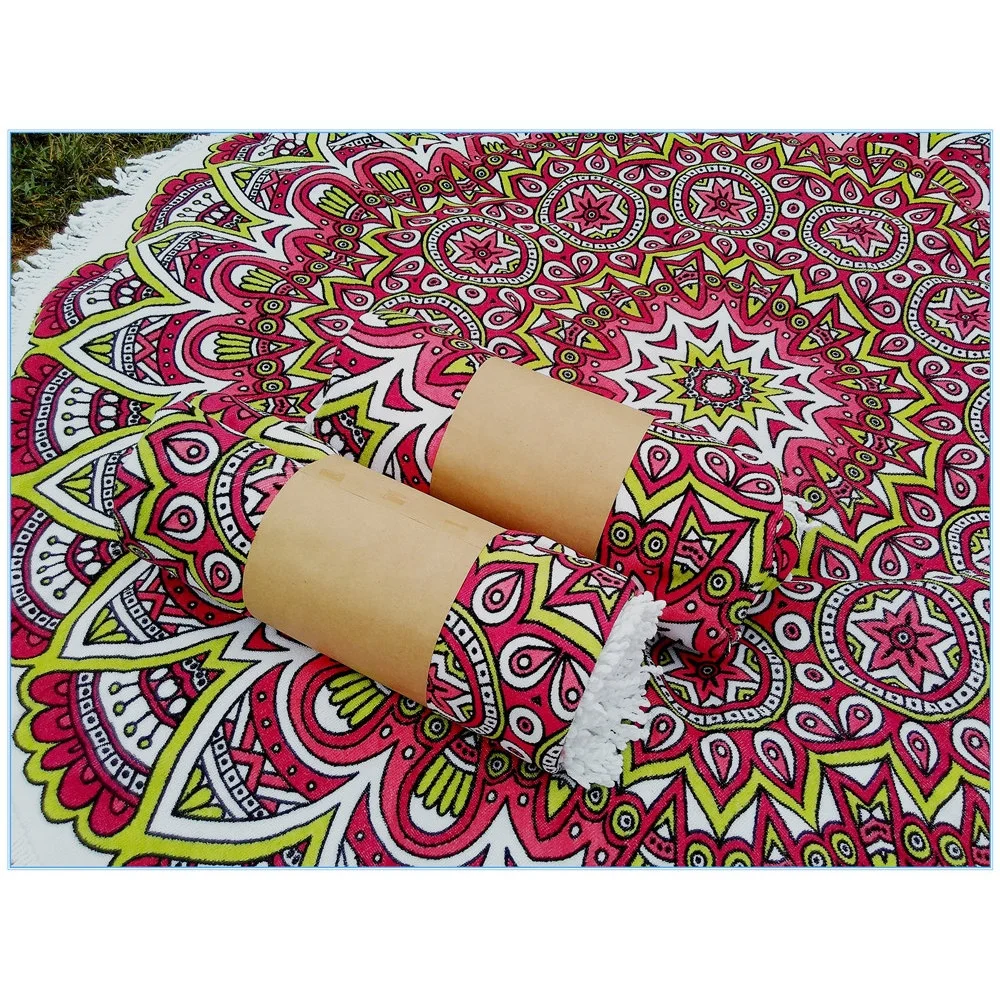 Customized Microfiber Circle Beach Towel Quick-Drying Sand-Prooof Round Beach Towel