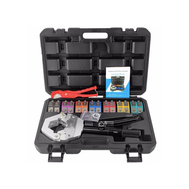 Utranee Hardware Tools Box 4-piece box set valve core pipe crimping tool for Auto Air Conditioning Systems Tubing Crimping Tool