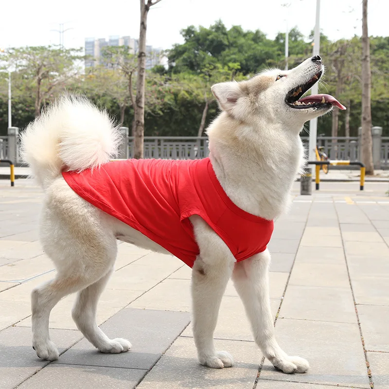 Hot Selling Wholesale Cheap Cotton Large Big Pet Blank dog Apparel Basic Dog Plain Shirt for Dogs