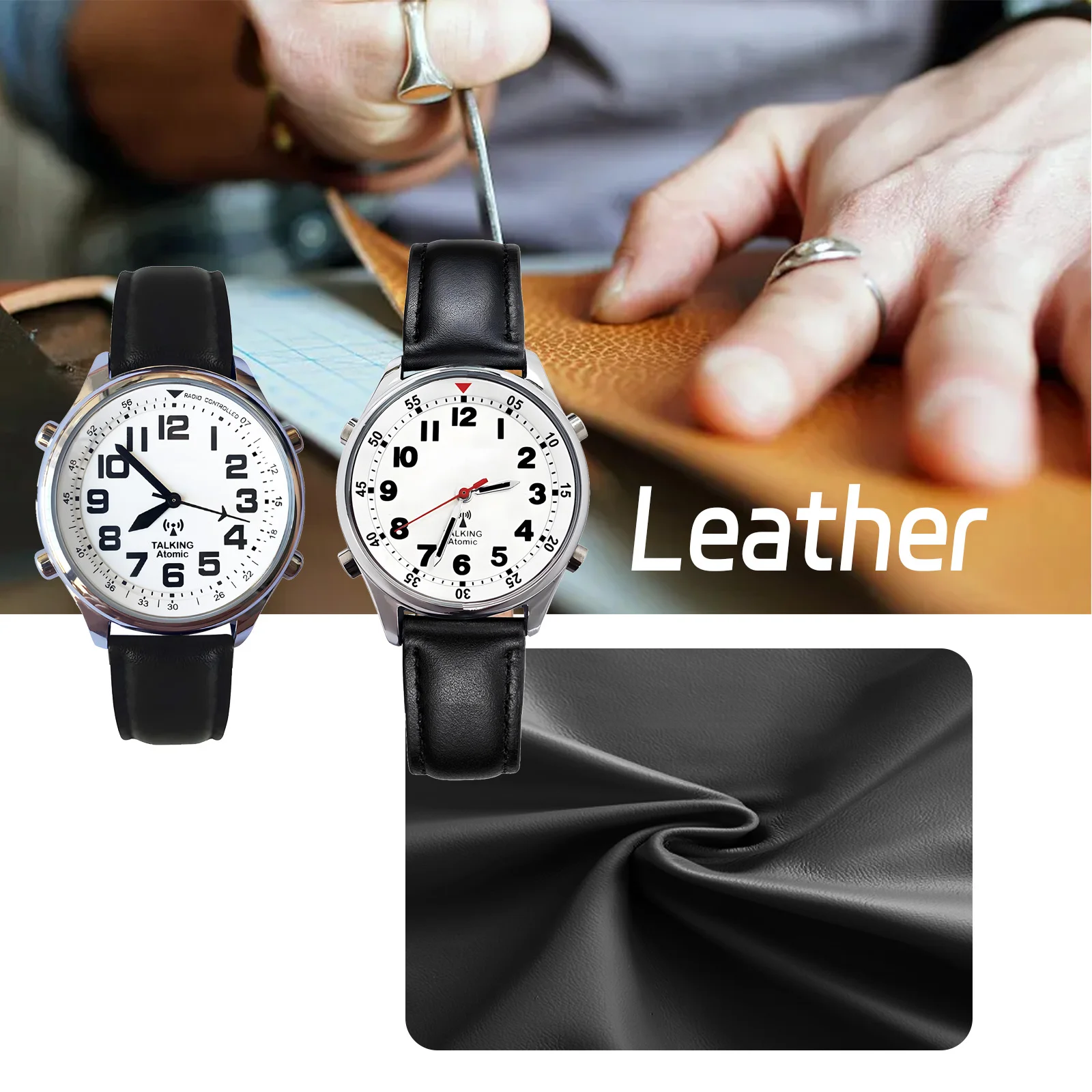 Talking Atomic Watch speak time with Loud and Clear Voice Large Number Time for The Blind Watches for Men Women