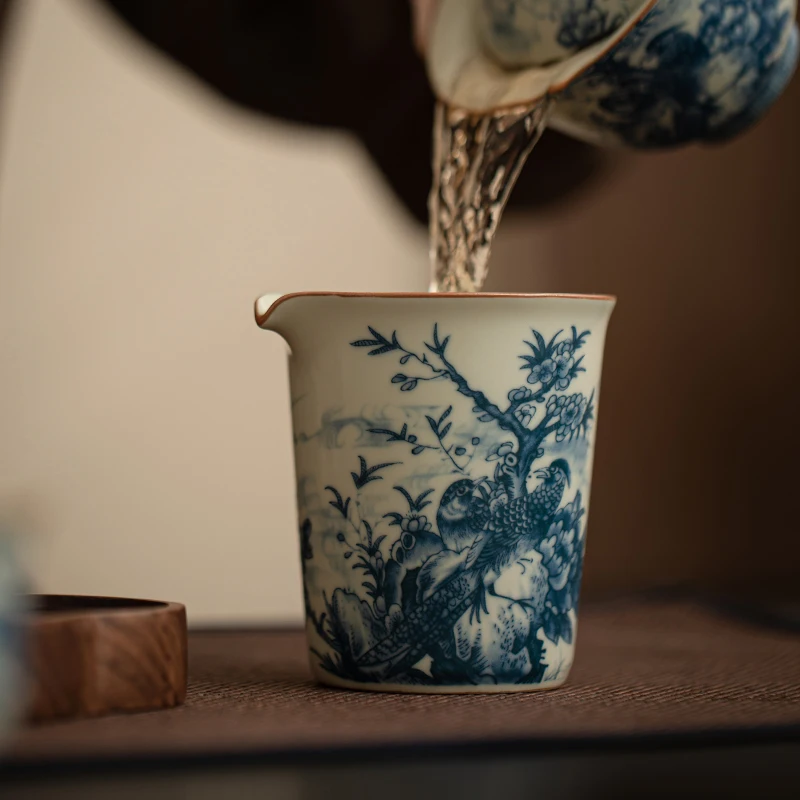 Ancient Ru Kiln Series Eco-Friendly Ceramic Cup Gold Wire Kung Fu Tea Dispenser Guadao Wings Open fair mug Beautiful Glaze Gift